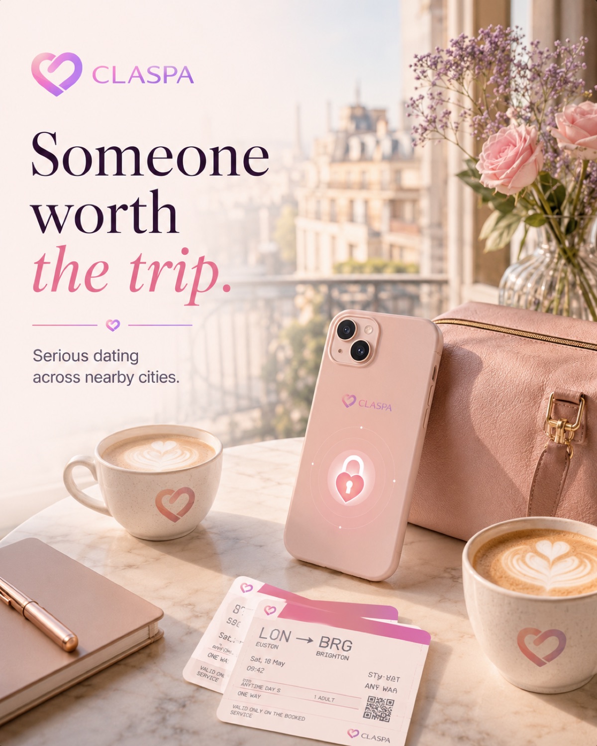 Claspa campaign about serious dating across nearby cities
